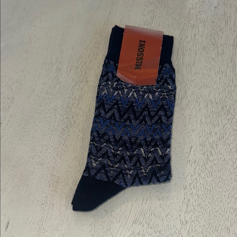 Missoni Men's Blue Zigzag Socks